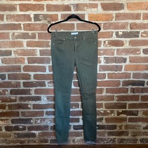 LOFT, dark green stretchy leggings pants, size 6 (28) Tall